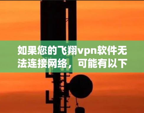如果您的飞翔vpn软件无法连接网络，可能有以下几种常见原因和解决方法