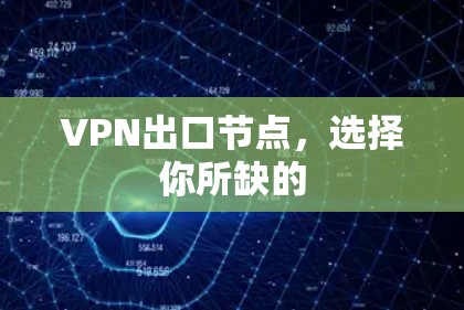 VPN出口节点，选择你所缺的