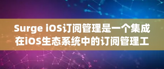 Surge iOS订阅管理是一个集成在iOS生态系统中的订阅管理工具，旨在帮助用户管理iOS系统的用户、内容和订阅。以下是对该工具的详细介绍